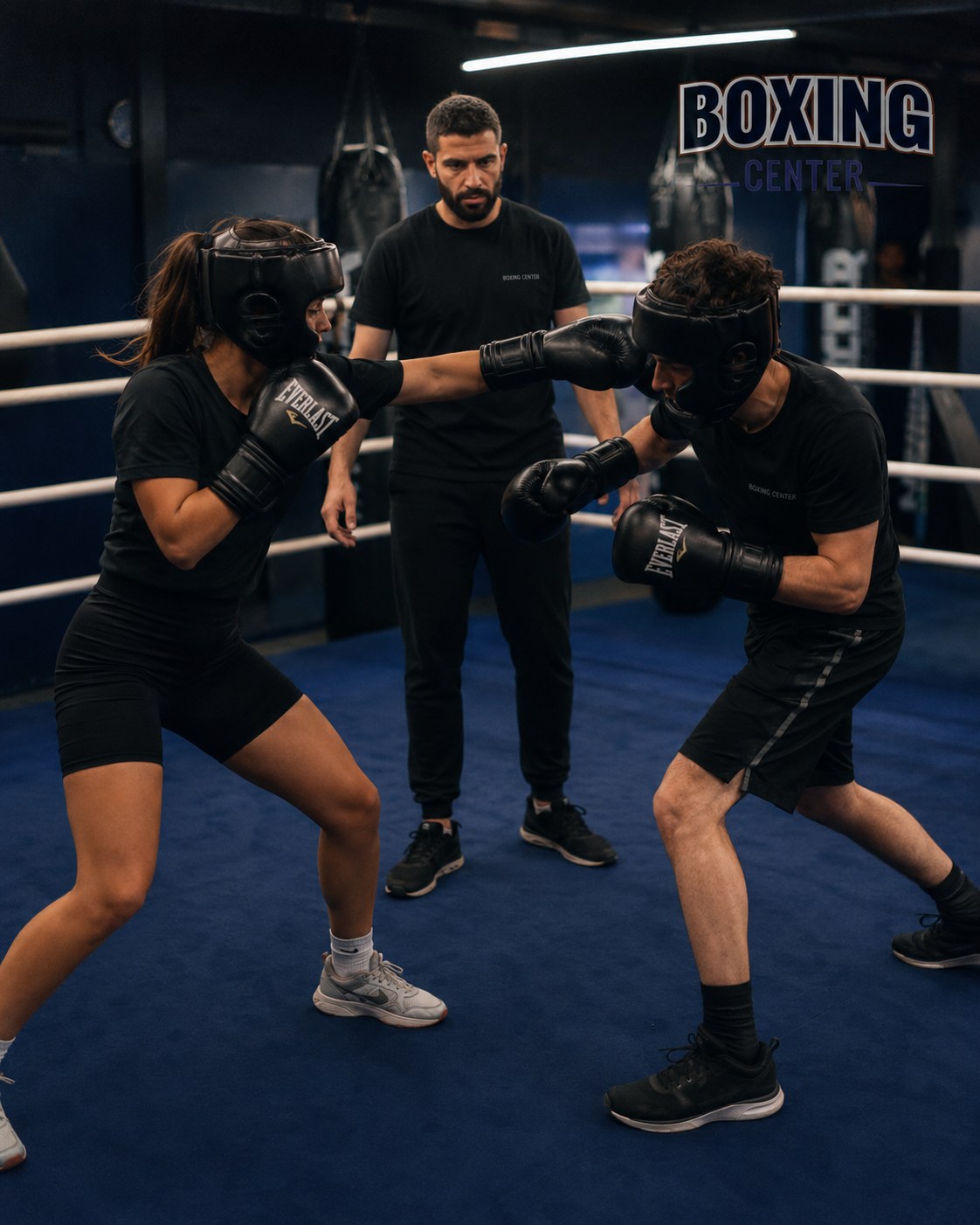 Cours de boxe anglaise sur le ring de Boxing Center Portet-sur-Garonne