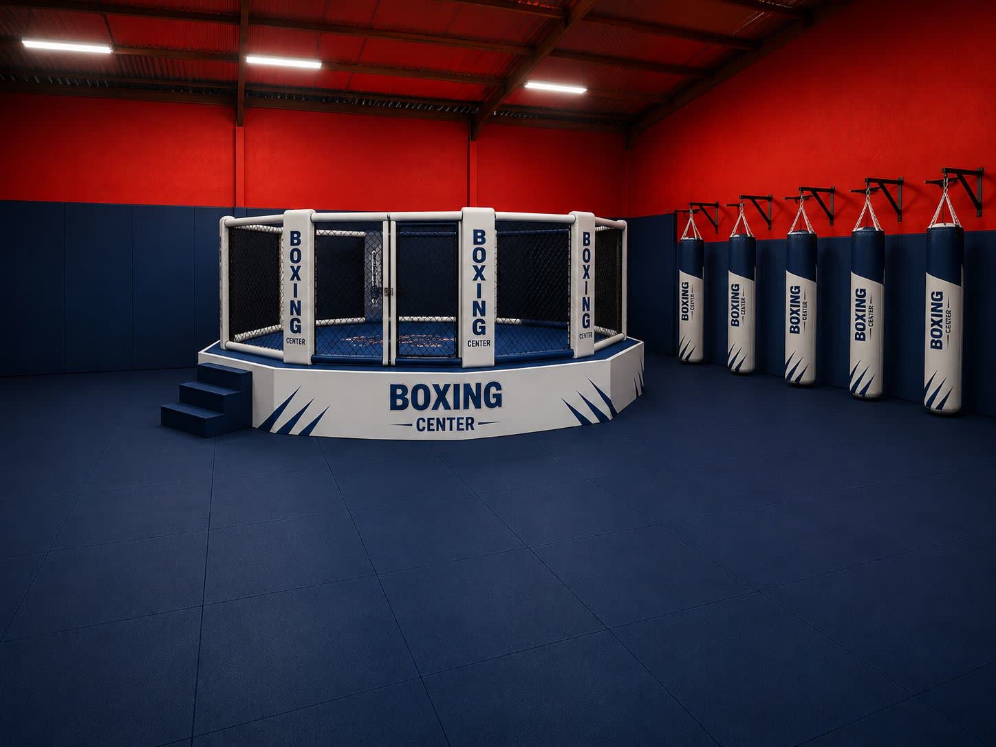 La cage MMA du Boxing Center Portet-sur-Garonne