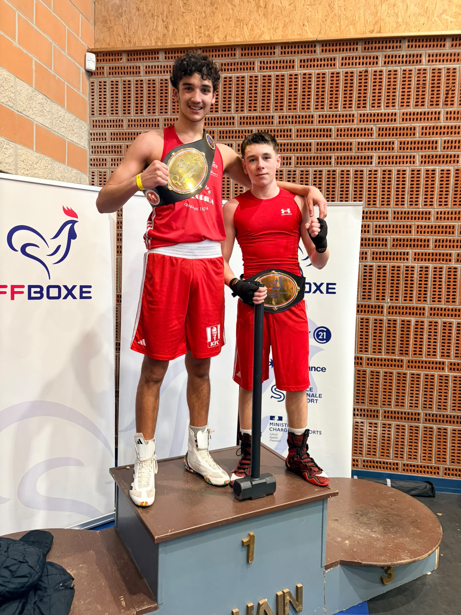Champions de France — le podium